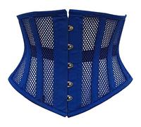 EC EXPO CITY Women Double Steel Boned Heavy Duty Underbust Waist Training Shaper costume Mesh Corset (as8, alpha, 6x_l, regular, regular, Royal Blue)