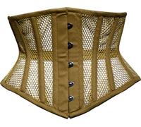 EC EXPO CITY Women Double Steel Boned Heavy Duty Underbust Waist Training Shaper costume Mesh Corset (as8, alpha, 5x_l, regular, regular, BEIGE)