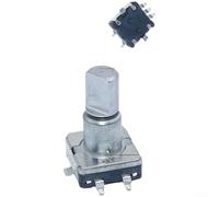EC11 360 Degree Rotary Encoder Switch 30 Positions 5Pin, Integrated Push Button Type, High Temperature Resistant Metal Housing For Industrial Equipment(15mm Half Shaft)