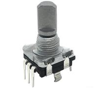 EC11 Rotary Encoder Switch with Push Button, 20-Position 5-Pin Digital Potentiometer, IPX7 Waterproof, Metal Body for Audio/AV Equipment(15mm Half Shaft)