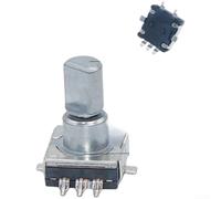 Ec11 Rotary Encoder Switch With Push Button 30 Positions 360 Degree Rotation For Smd Mounting Silver Metal Half Shaft 13mm Length(13mm Half Shaft)