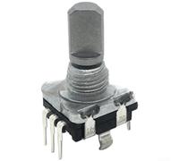 EC11 Type Encoder with Push Button and 20 Position Detents for Audio Equipment Industrial Control Panels and AV Interfaces (15mm Half Shaft)