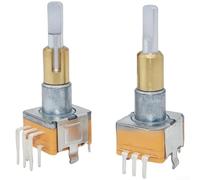 EC110701N2B Dual-Shaft Encoder with Onboard Push Button Switch 30-Step Mechanical Indexing and 15 Pulses per for Panel Mount Use