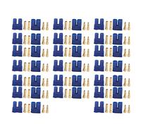 EC2 Battery Connector Plugs, EC2 Male Female Connector Adapter Set for RC LiPo Battery, 20 Sets High - Accuracy Gold - Plated Banana Plugs with Shells for RC Airplane Models and El