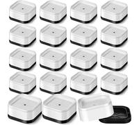 Ecally 16 Pack Furniture Risers Adjustable Bed Risers Desk Leg Risers 1.38" Stackable Heavy Duty Bed Lifts Risers Square Bed Raising Blocks for Mattress Table Leg Desk Chair Couch Sofa Dorm (White)