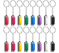 Ecally 16 Pcs Mini Harmonica Keychain for Kids Operation Christmas Favors Portable Wind Instruments 4 Holes 8 Tunes Harmonica Music Party Favors Cute Music Keychain Accessory 8 Colors