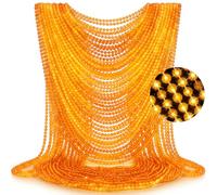 Ecally 200 Pcs Neon Beads Necklaces Bulk 33" Halloween Glow in The Dark Necklaces Neon Party Decoration Light up Glow Party Supply UV Festival Parade Throw Accessory Costume for Festival, necklaces is