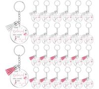 Ecally 24 Pcs Acrylic Dance Keychain Bulk She Believed She Could So Did Keychain Dance Lover Pink Ballet Party Favors Gift for Ballet Recital Lover Performers Enthusiasts