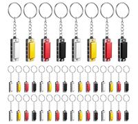 Ecally 32 Pcs Mini Harmonica Keychain for Kids Operation Christmas Favors Portable Wind Instruments 4 Holes 8 Tunes Harmonica Music Party Favors Cute Music Keychain Accessory (Classic Color)