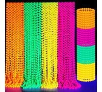 Ecally 96 Pcs Glow in the Dark Party Supplies Neon Bead Necklaces and Bracelets Set 80s Colorful Plastic Beaded Necklaces Bulk for Halloween Party Favors Carnival Birthday Concert Accessories