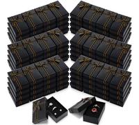 Ecally 96 Pcs Small Cardboard Jewelry Gift Boxes 2 x 3.1 x 1.1 Inches Earring Boxes for Jewelry Gift Rings Earring Necklaces (Black)