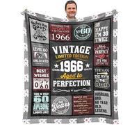 ecarco 60th Birthday Gift for Men - 1966 Birthday Blanket 60" x 50" - Gifts for 60 Year Old Man - 60th Birthday Gift Ideas Male - 60 Year Old Gifts for Men - Funny 60 th Birthday Gifts for Dad