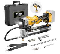 Ecarke - Cordless Grease Gun Compatible with DeWalt 20V Battery, Max 12000 PSI Electric Grease Gun, Dual Gun and Inline Grip, Works with Bulk Grease and Cartridge