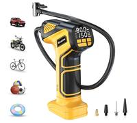 Ecarke Cordless Tire Inflator: Air Compressor for De walt 20V Battery, Max 10Bar(150 PSI)- Portable Electric Air Pump with Digital Pressure Gauge for Car, Motorcycle, Bike, Sports Ball etc(No Battery)
