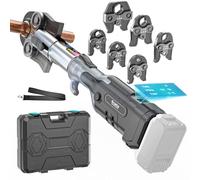Ecarke Pro Press Tool Compatible with Dewalt 20V battery, Electric Pipe Crimping Tool for 1/2" to 2" Copper Pipes, 360° Rotation Automatic Crimper with Brushless Motor, 6 Pro Press Jaws, Tool Only