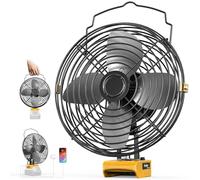 Ecarke Wireless Fan 8 Inch Compatible with DEWALT Battery (Tool Only), Powerful 2 Stage Cooling Fans with USB Charging Port and Type C for Fan