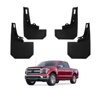 Ecarzo Mud Flaps Fit for 2021 Ford F150, All Weather Guard Mud Guards Splash Front Rear 4pc Set (for Trucks Without Fender Flares)