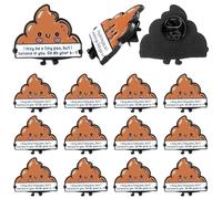 Ecation 12 Pcs Positive Poo Pins Bulk Gift Inspirational Lapel Pins Metal Motivational Pins for Backpacks Brooch Pin Badges Emotional Support for Valentines Team Coworker Employee Gift (Poo)