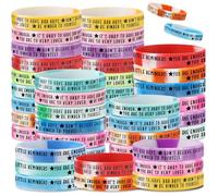 Ecation 36 Pcs Mental Health Awareness Month Wristbands Bulk Motivational Rubber Bracelets Positive Silicone Bracelets Mental Health Gifts for Office Public Social Event Student, 7.95 inches