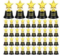 Ecation 45 Pcs 5 Inch Star Student Trophies Award Gold Plastic Star Trophy Award Bulk Teacher Recognition Award Education Reward for School Classroom Kids Student of The Month Supplies