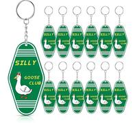 Ecation Silly Goose Keychain Cute Funny Keychain Bulk Novelty Silly Goose Gag Gifts Vintage Hotel Gift for Men Women Backpack, Light Green