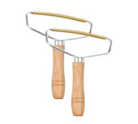 ECAVE 2 Pack Double-Sided Carpet Scraper Resuable mini Lint Remover Tool wooden Handle Manual Pet Hair Remover Fabric Depiller Rug Brush for debobbler Clothes Car Seats Furniture Bedding