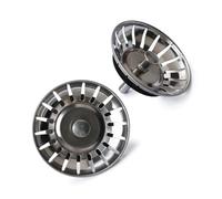 ECAVE - 2 Pack Kitchen Sink Plug Strainer Replacement | Universal 78mm Stainless Steel Sink Plug & Strainer | Durable Rust-Resistant Sink Stopper, Drain Protector & Hair Catcher for Kitchen Waste