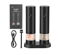 ECAVE Electric Salt Pepper Grinder Set USB Rechargeable Mills Storage Base