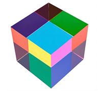 ECBANLI CMY Color Cube, 70mm (2.75 inch) Mixing Colorful CMYcube Acrylic Prism, RGB Dispersion Colour Physics Toy and Desktop Decor