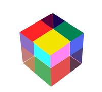 ECBANLI CMY Mixing Color Cube, 50mm (2 inch) Acrylic CMYcube Prism, RGB Dispersion Colour Physics Toy and Desktop Decor