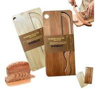 ECBLI Bread Slicer Bread Making Tools Knife and Board Set for Homemade Manual Bow Cutting Cutter Home Kitchen Knives Versatile Hand Crank Cutting Board Set for Bagels & Loaves