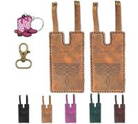 ECBLI Leather Boot Wallet, Western Boot Wallet with Snap Strap Fashion Holds Multiple Credit Card Holder for Women Man(Brass,2PCS)