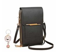 ECBLI Maperiodrvel Anti-Theft Leather Bag Crossbody Cell Phone Purse For Women Travel Touchscreen Wallet Purses With Shoulder Strap(Black)