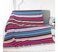 Eccbox 84 X 59 Inch Large Serape Blanket With Assorted Bright Colors - Mexican Tablecloth for Wedding Party Decorations