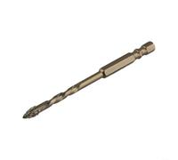 Eccentric Bit Triangle Drill Fourflute with 1/4 Inch Hex and Precise for Drilling in Glass for Granite Concrete and Hard Plastic Carbide Tip Tile Smooth Shank Accurate Holes(5Mm)