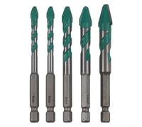 Eccentric Drill Bit Set | Triangular Alloy Core Bits for Concrete Stone Brick Glass | 4-For Edge Serrated Design | 6mm-12mm | 5-Piece Kit for Drywall Wood Aluminum