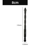 Eccentric Drill Bit with Four-Flute and Triangle Design for Drilling Glass, Tile, and Concrete, Hex Shank, 6mm/8mm/10mm/12mm