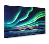 Eccentric Northern Lights Canvas Print | Gallery Wrapped 30mm Frame Wall Art | 30x20 inches | Ready to Hang | Contemporary Picture | Living Room Bedroom Lounge Office
