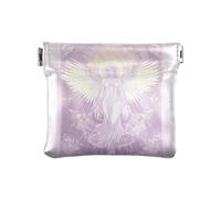 Eccentric Orange Haire Clown Women's Leather Coin Change Purse Cute Organizing Pouches for Women, Angel Tarot Purple, One Size, Modern