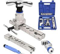 Eccentric Tubing Flaring Tool Kit - 45 Degree Professional Flare Tool with Pipe Cutter for 1/4 to 3/4 Single Flares - Complete Set for Flaring Jobs
