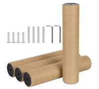 ECCIBOUN 4 PCS 8.3cm 3.3in Diameter Cat Scratching Post Replacement Jute Pole (15.75in/40cm, M8*4poles)
