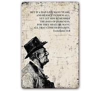 Ecclesiastes 11:8 Metal Poster Tin Signs Scripture Wall Decor Bible Quotes Wall Art Modern Art Wall Decor For Bedroom Decoration For Man Cave Garage Metal Tin Sign 8x12 Inch