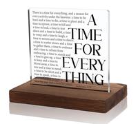 Ecclesiastes 3:1-8 “A Time for Everything” Bible Verse Wall Sign, Inspirational Scripture Decor, 4x4 Inch Christian Acrylic Desk Plaque,WTT58