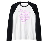 Ecclesiastes 4:9 Bible Verse Two are Better Than One Unity Raglan Baseball Tee