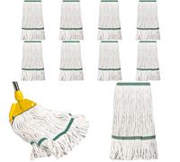 Eccliy 10 Pack Mop Heads Replacement Cotton String Mop Heads Heavy Loop Commercial Refills Replacement Bulk Heavy Duty Wet Refills for Home Industrial Commercial Floor Cleaning