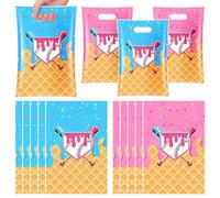 Eccliy 30 Pcs Baseball Ice Cream Drip Party Favor Bags with Handles Ice Cream Drip Themed Baseball Party Decorations for Team Gift Sport Camping