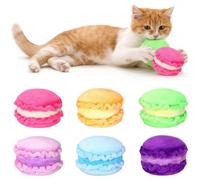 Eccliy 6 Pcs Macarons Catnip Cat Toys for Indoor Interactive Cat Chew Toys Kitten Chew Supplies for Kitty Lover Gifts Interactive Plush for Boredom Relief Indoor Exercise, 6 Colors