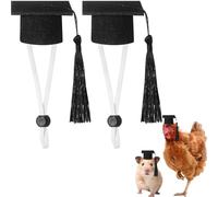 Eccliy Graduation Caps Mini Bachelor Hats with Tassel for Small Animal Guinea Pigs Hedgehog Bird Turtles Hamster Rabbit Photo Props Graduation Holiday Festival Carnival Party Accessory(Black)