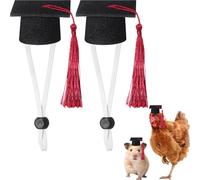 Eccliy Graduation Caps Mini Bachelor Hats with Tassel for Small Animal Guinea Pigs Hedgehog Bird Turtles Hamster Rabbit Photo Props Graduation Holiday Festival Carnival Party Accessory(Red)