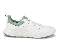 ECCO Men's Core Lace Waterproof Golf Shoe, White/Sedum Green, 13-13.5